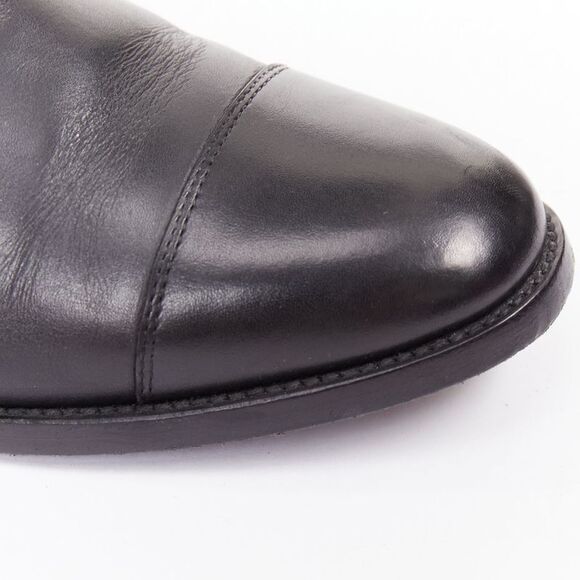 SAINT LAURENT black leather silver buckle double monk strap oxford shoes EU35.5 - Picture 8 of 10